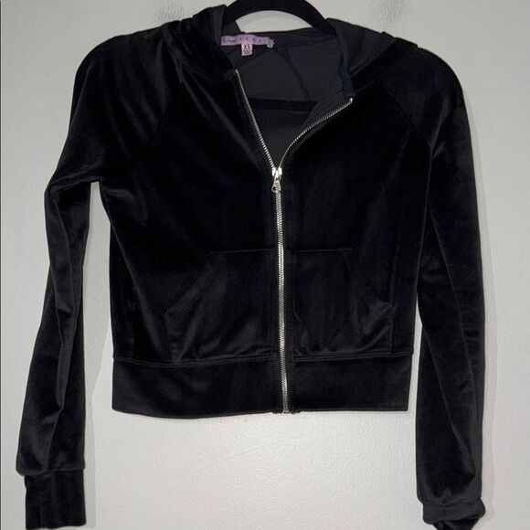 Crave Fame Black Velvet Bomber Jacket - Picture 1 of 10